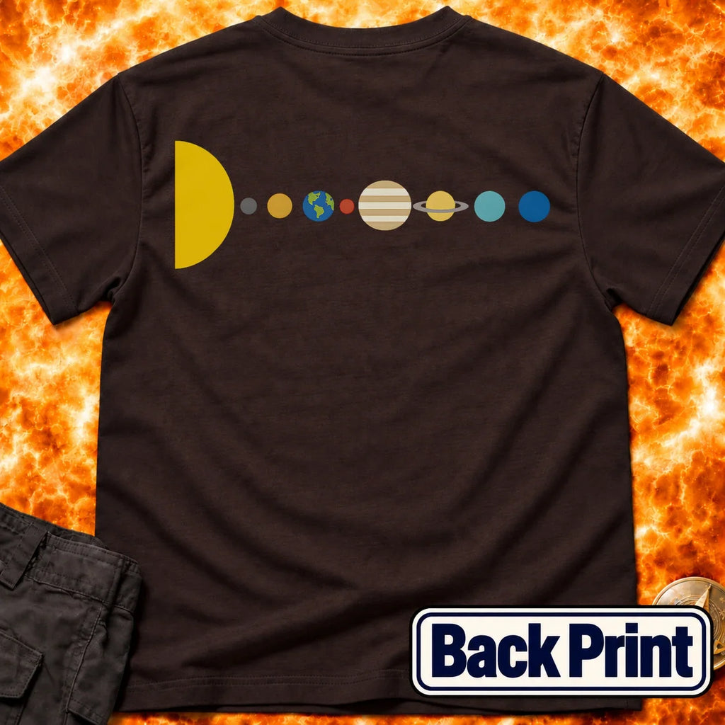 Minimal Solar System Back Print T-Shirt product image 2