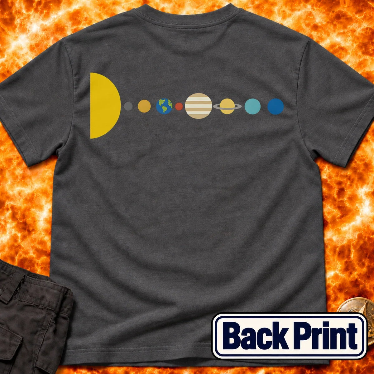 Minimal Solar System Back Print T-Shirt product image 6