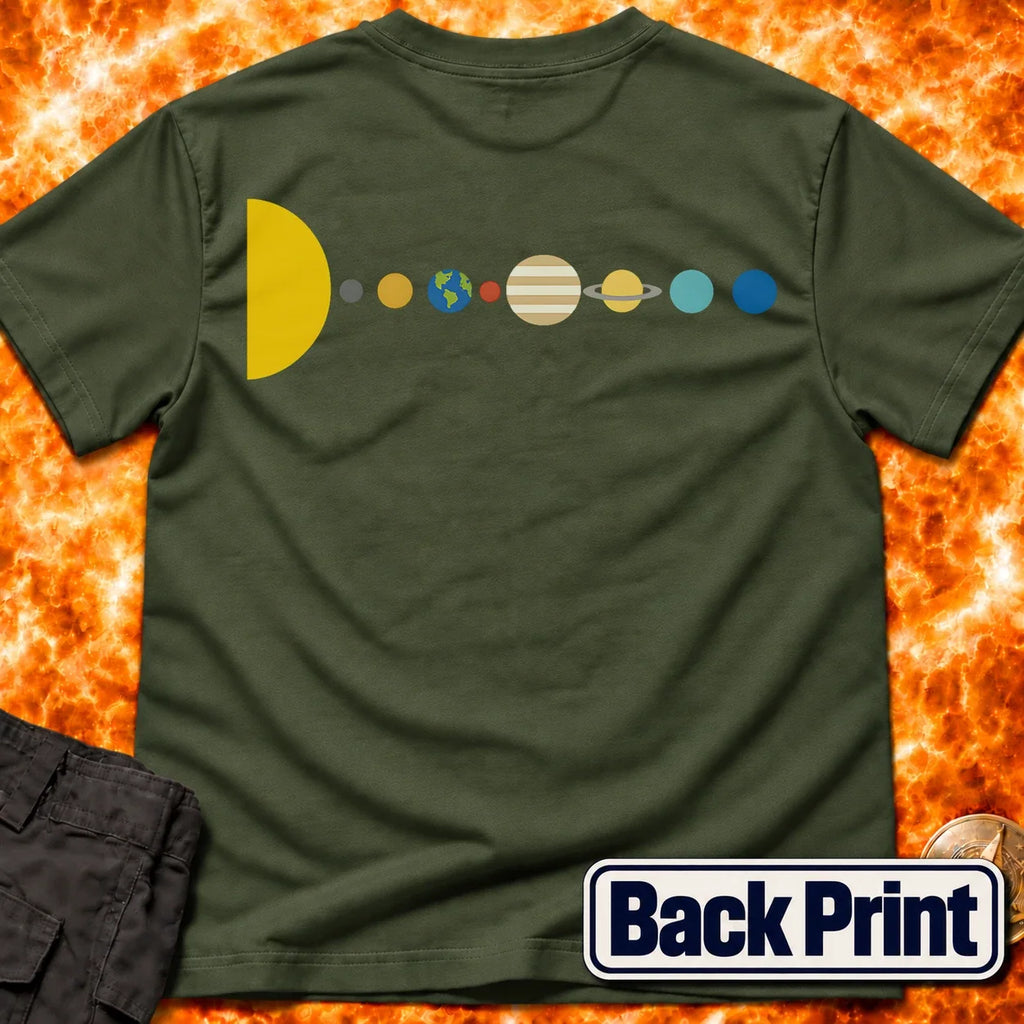 Minimal Solar System Back Print T-Shirt product image 5