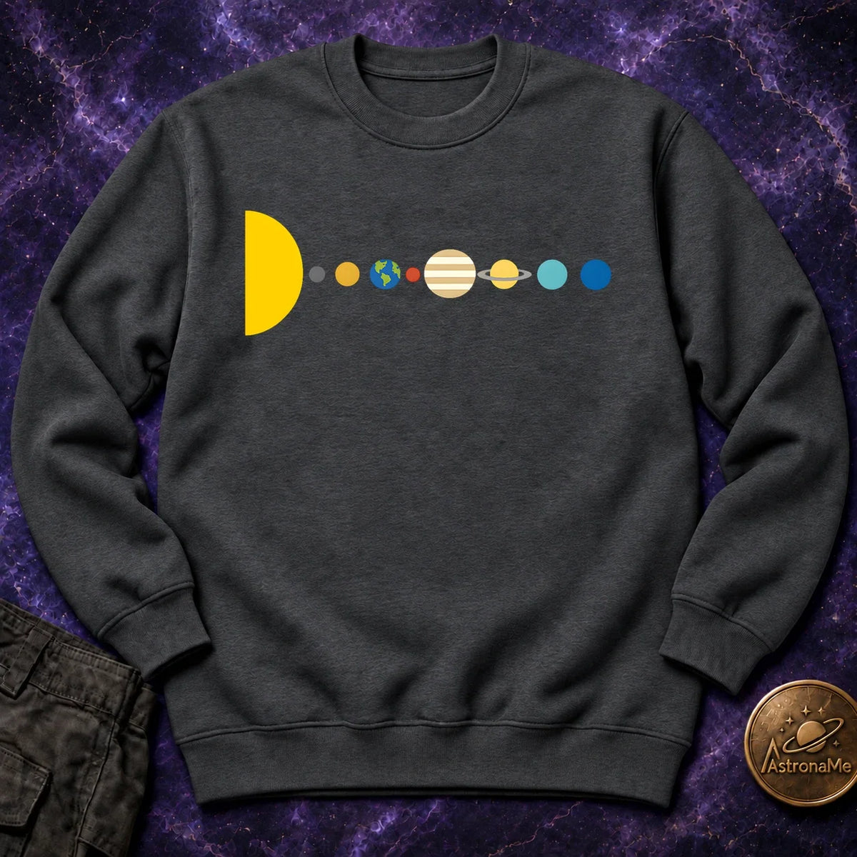 Minimal Solar System Crewneck Sweatshirt product image 2