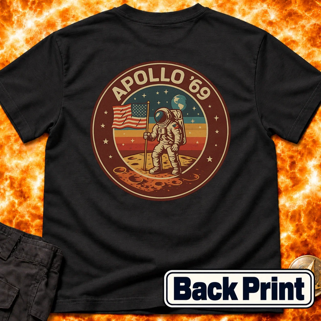 Moon Apollo Patch Back Print T-Shirt product image 2
