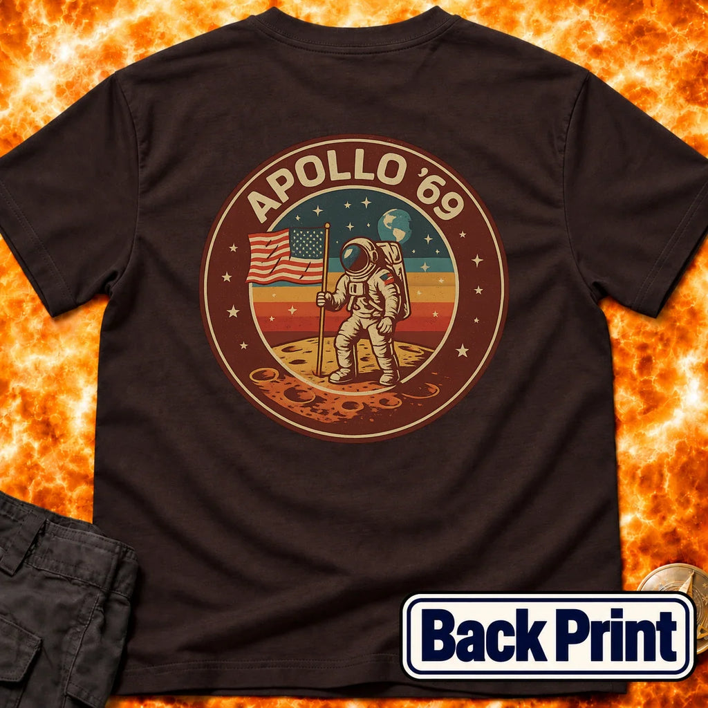 Moon Apollo Patch Back Print T-Shirt product image 3