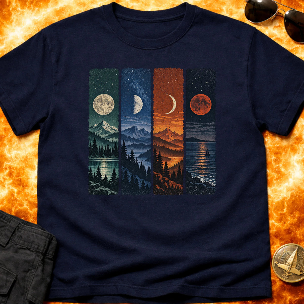 Moon Phase Panels T-Shirt product image 2
