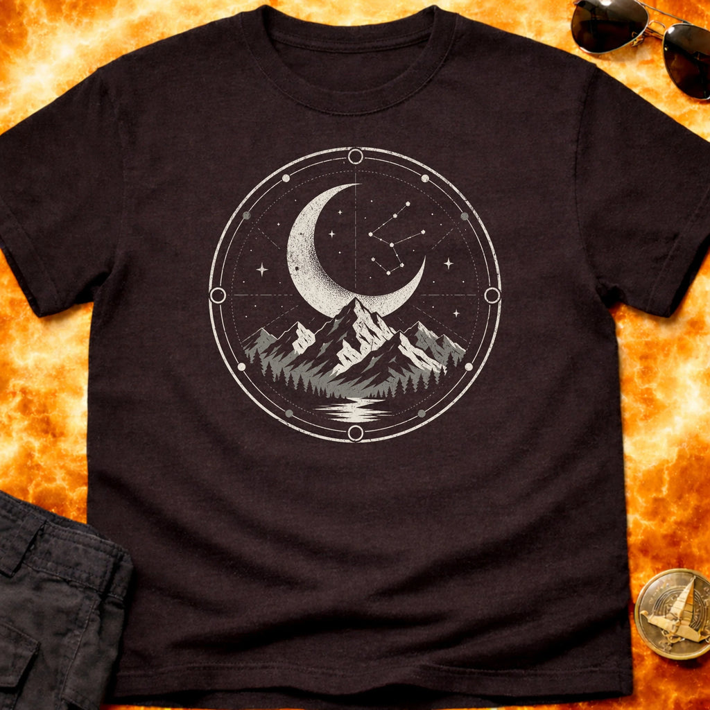 Moonlit Mountain Space Crest T-Shirt product image 2