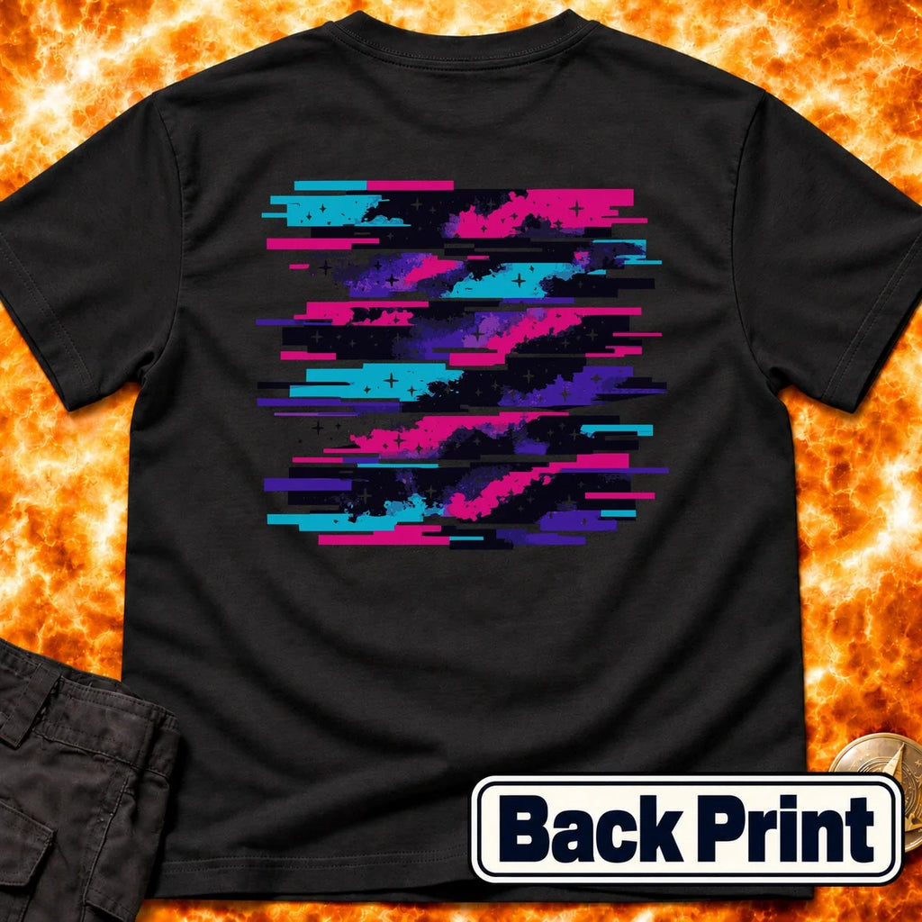 Nebula Glitch Back Print T-Shirt product image 1