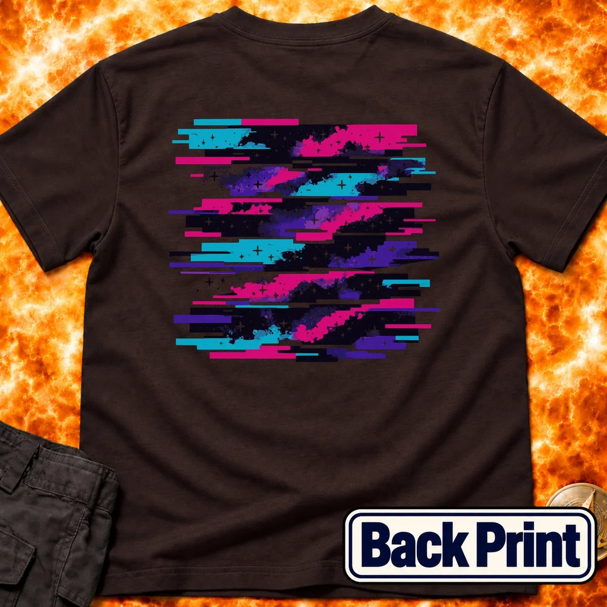 Nebula Glitch Back Print T-Shirt product image 2