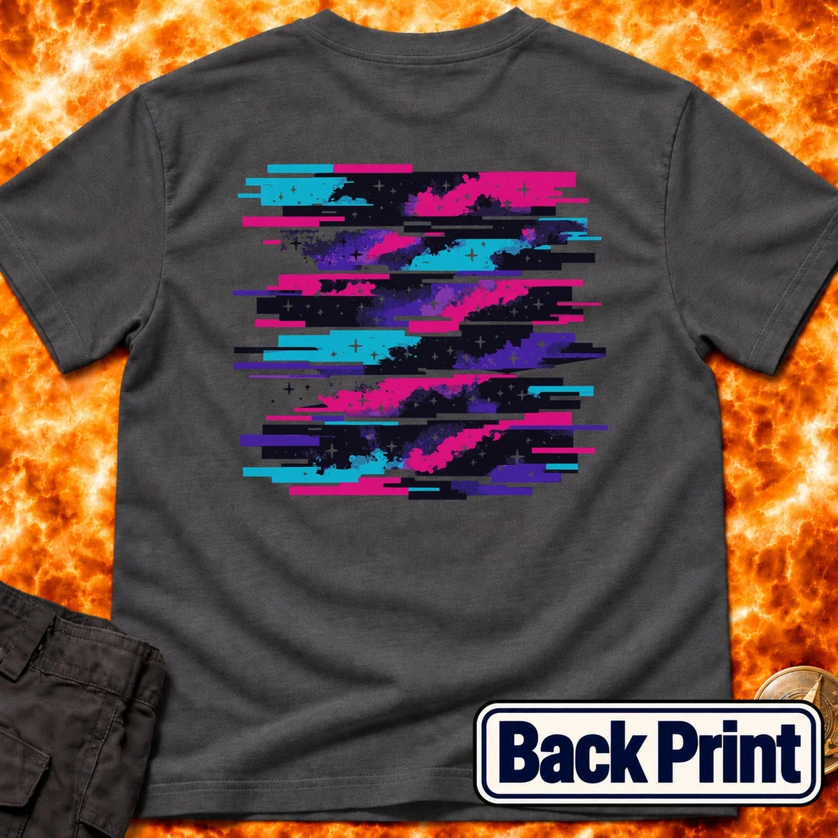 Nebula Glitch Back Print T-Shirt product image 6