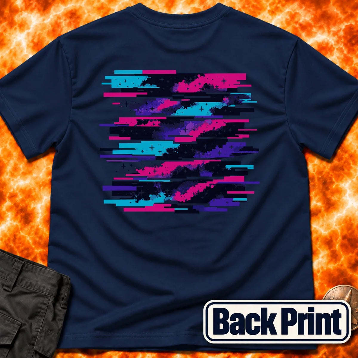 Nebula Glitch Back Print T-Shirt product image 3