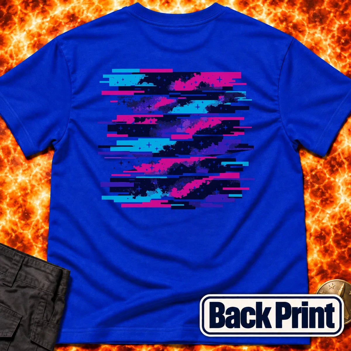 Nebula Glitch Back Print T-Shirt product image 4