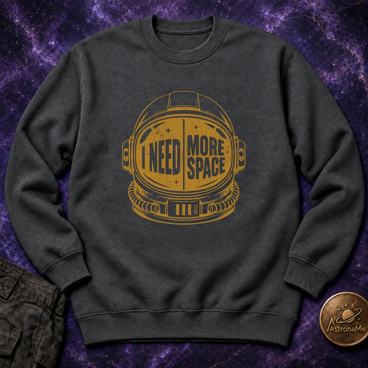 Need More Space Helmet Crewneck Sweatshirt product image 2