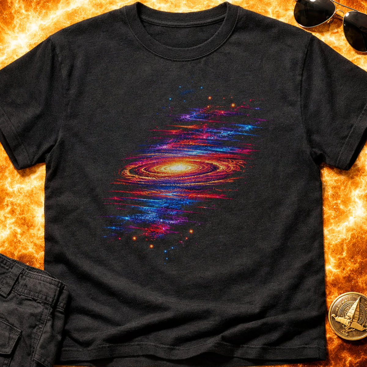 Neon Galaxy Centre T-Shirt product image 1