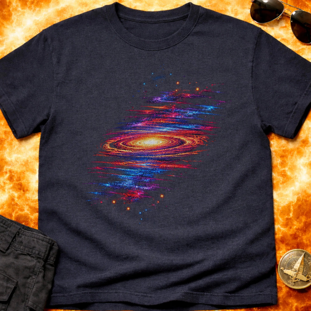 Neon Galaxy Centre T-Shirt product image 4