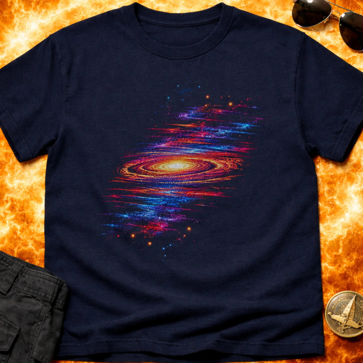 Neon Galaxy Centre T-Shirt product image 2