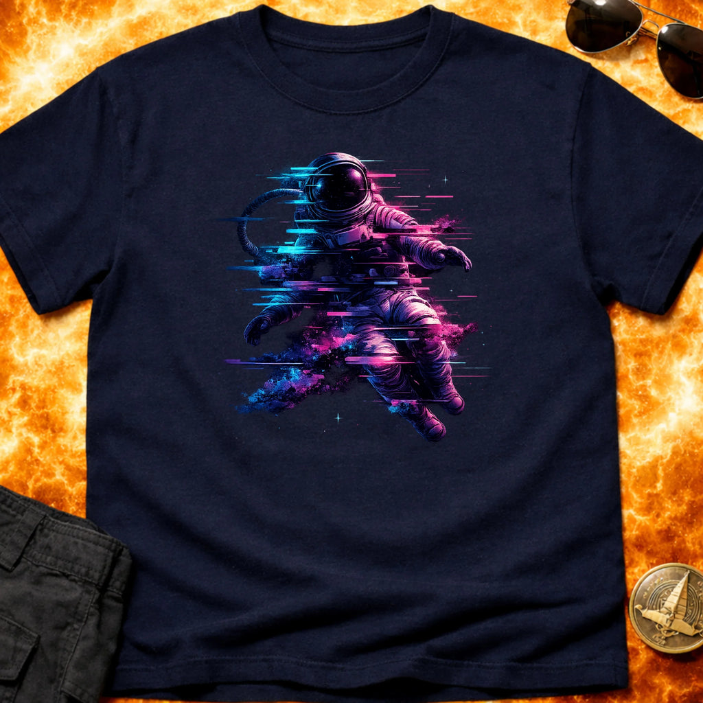 Neon Glitch Astronaut T-Shirt product image 2