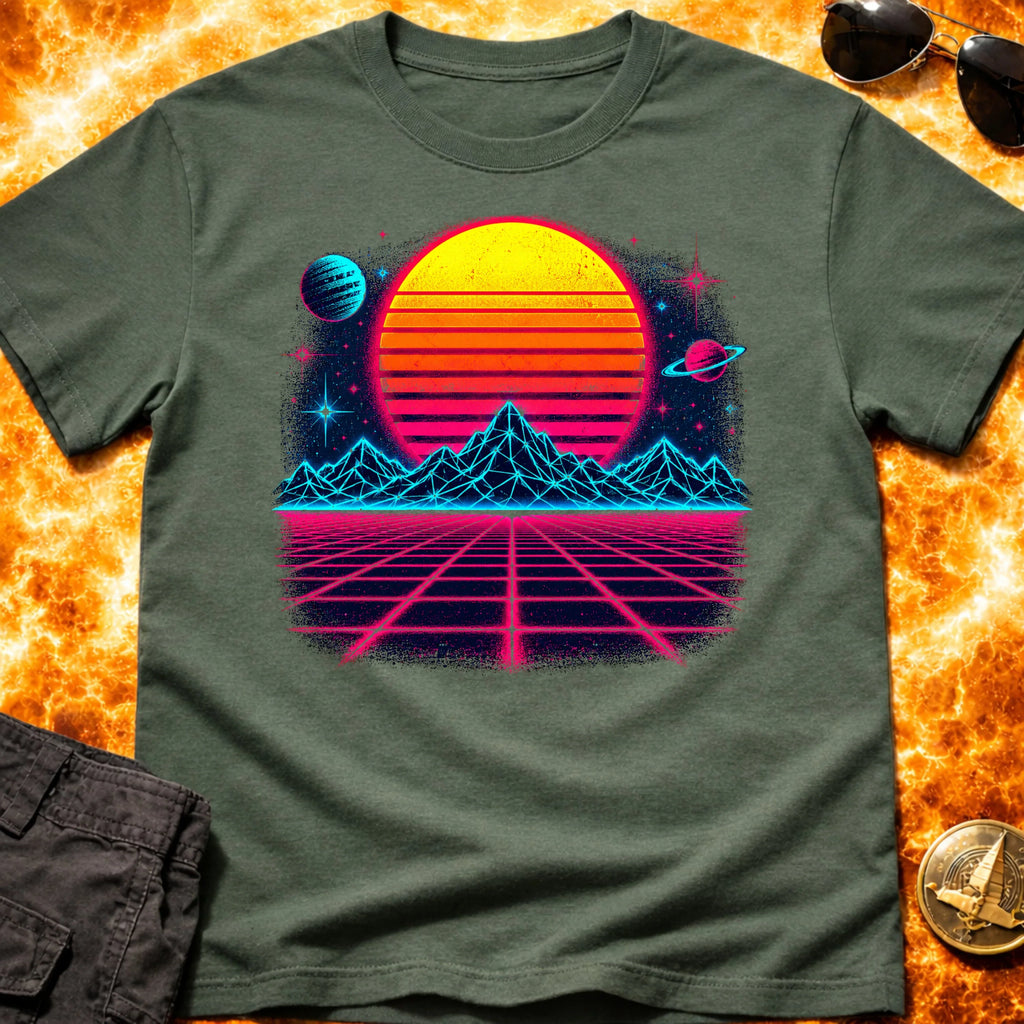 Neon RetroWave Sunset T-Shirt product image 4