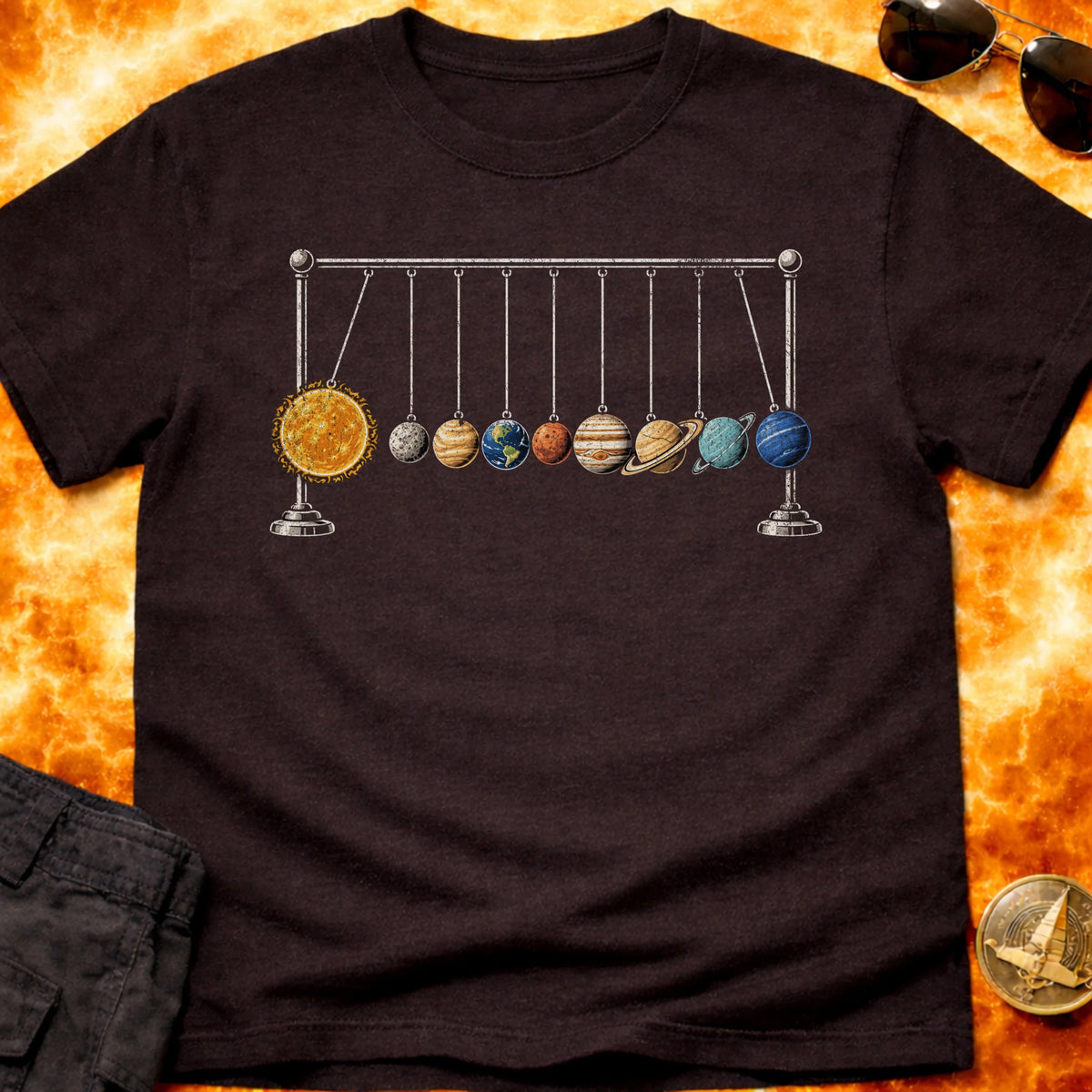 Newton Cradle Solar System T-Shirt product image 2