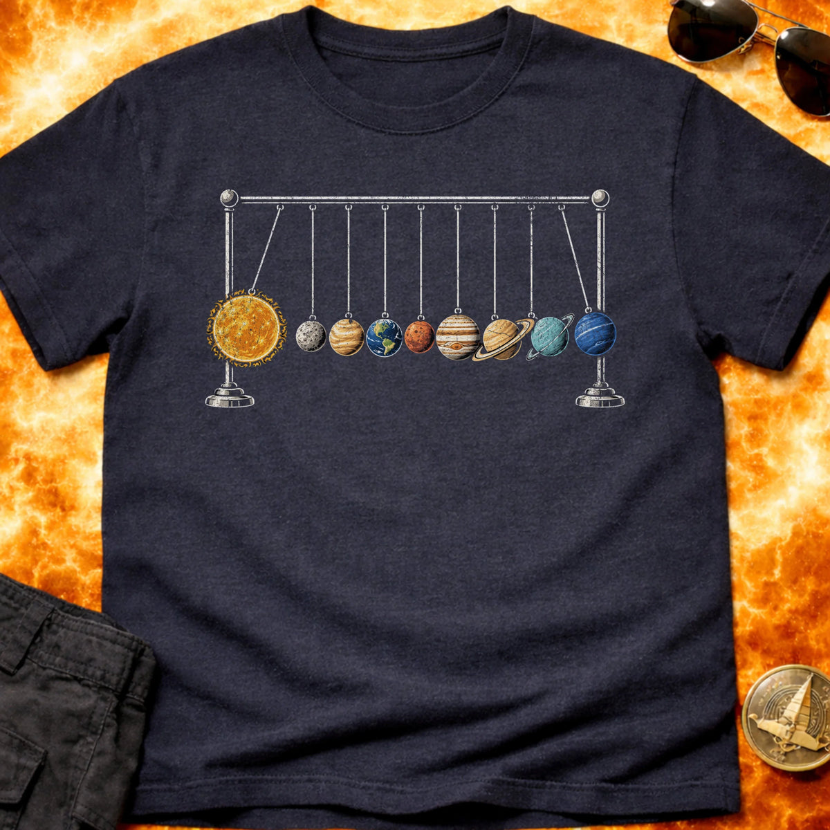 Newton Cradle Solar System T-Shirt product image 3