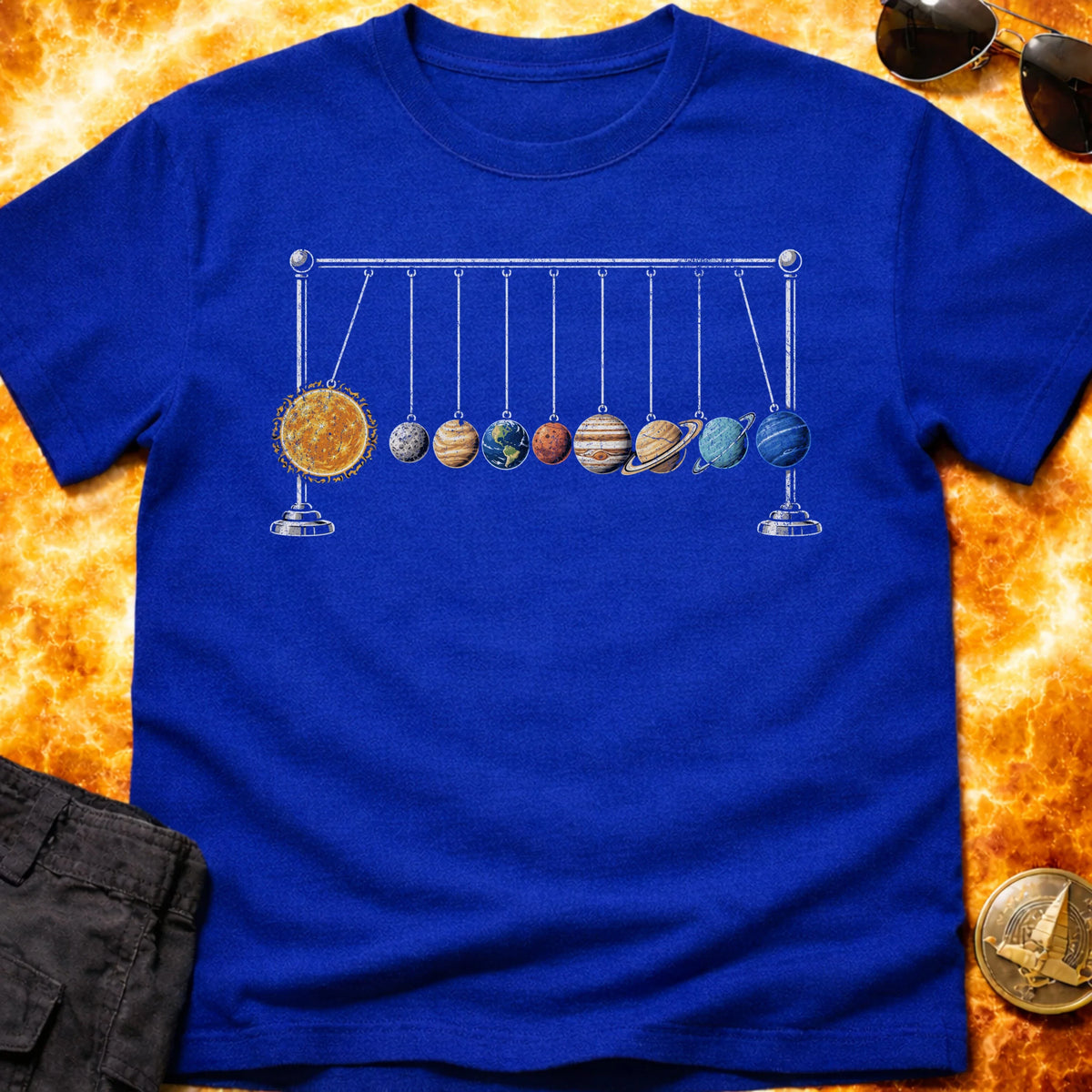 Newton Cradle Solar System T-Shirt product image 4