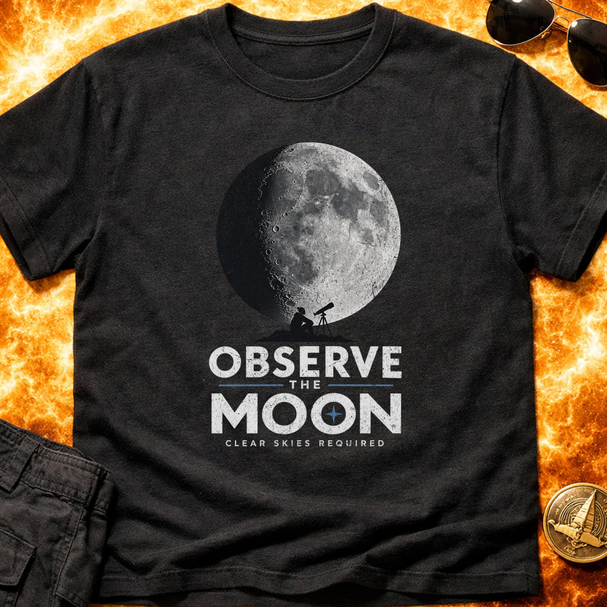 Observe The Moon Clear Skies T-Shirt product image 2