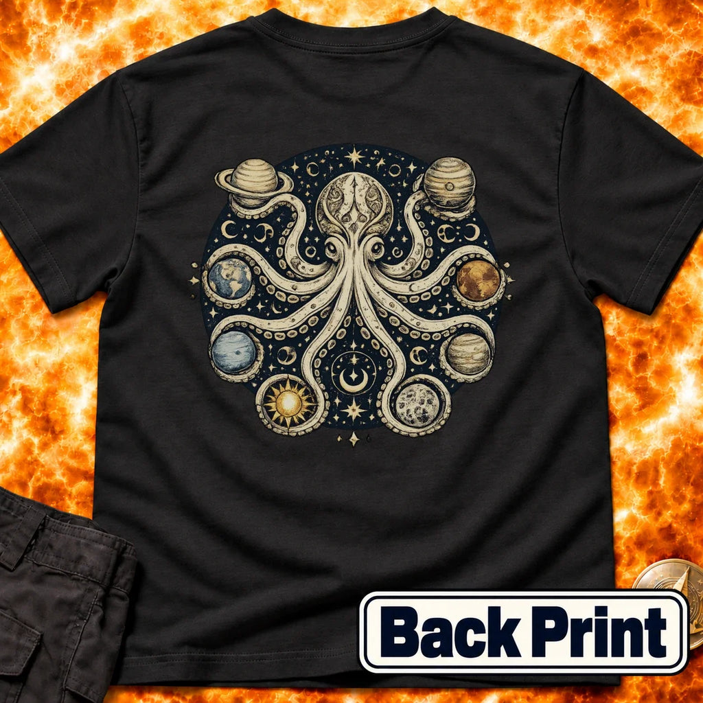 Octopus Planets Back Print T-Shirt product image 4