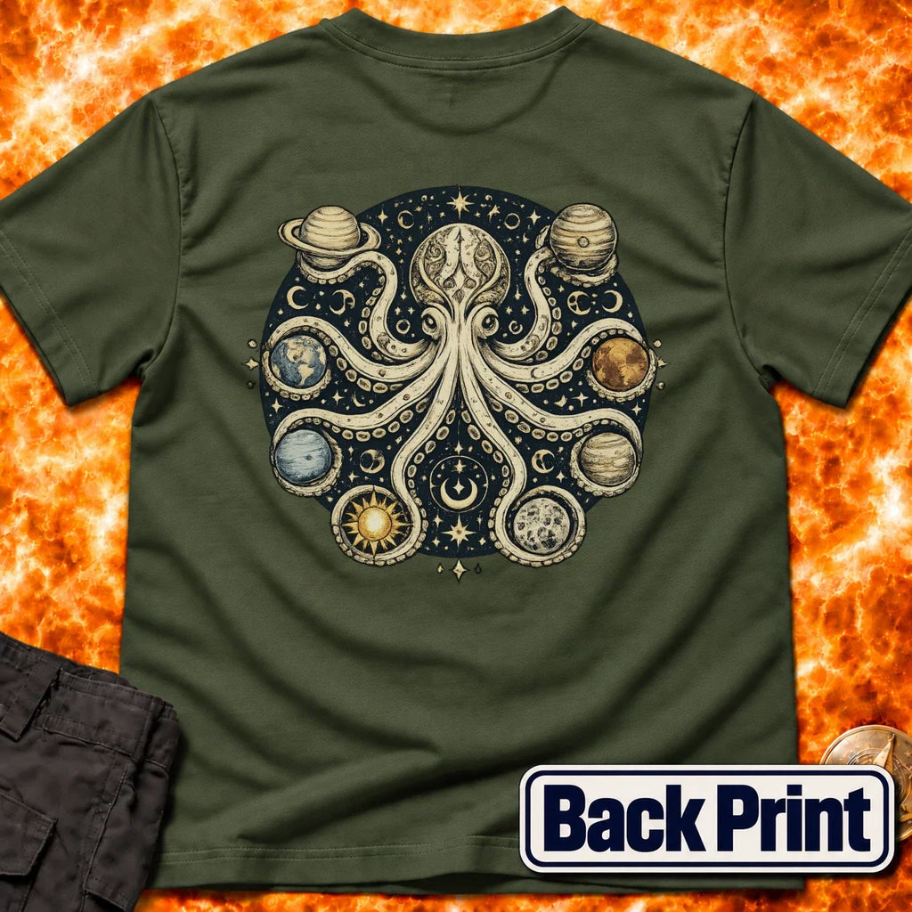 Octopus Planets Back Print T-Shirt product image 5
