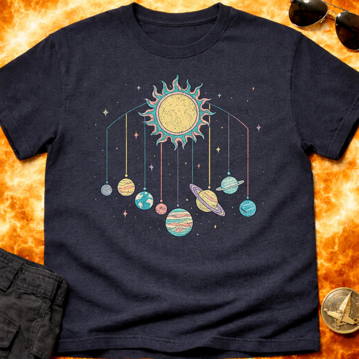 Pastel Solar System Mobile T-Shirt product image 5