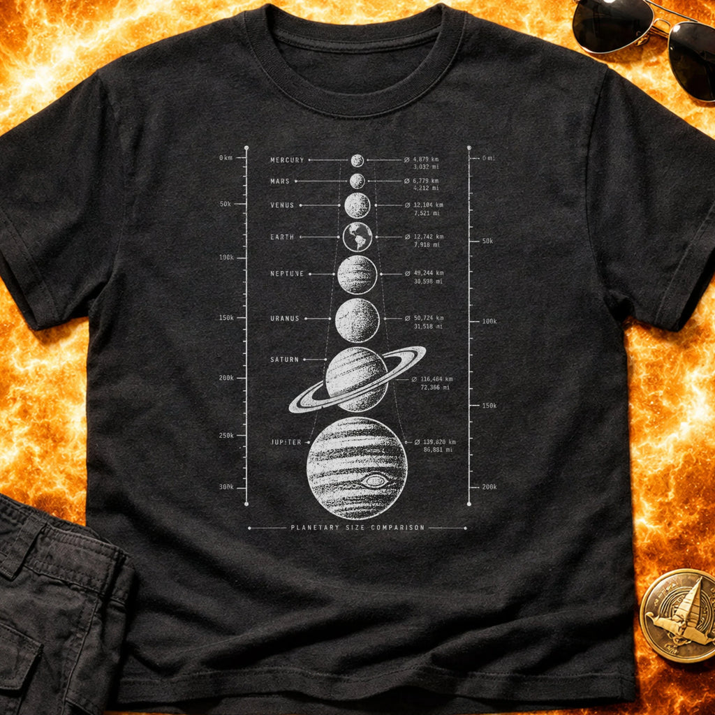 Planet Size Guide T-Shirt product image 2