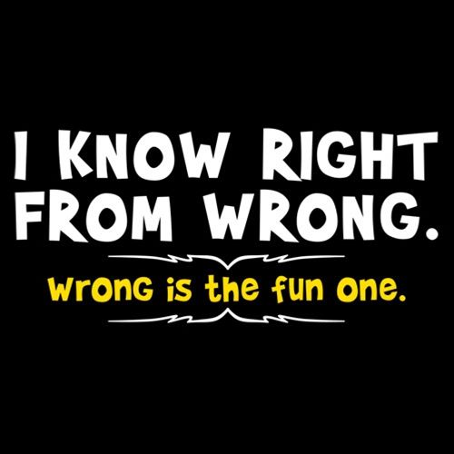 I Know Right From Wrong. Is The Fun One. T-Shirt product image 3