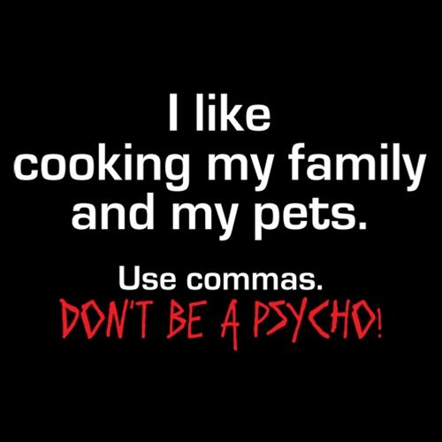 I Like Cooking My Family And My Pets. Use Commas. Don't Be product image 2