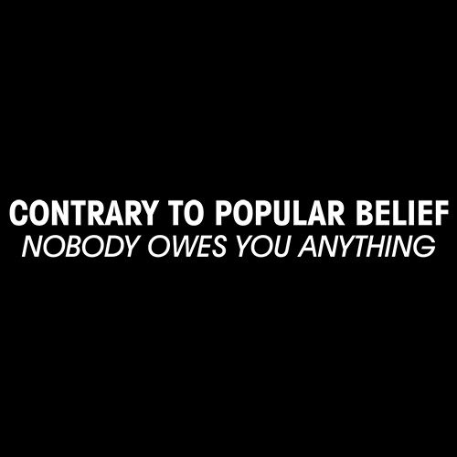 Contrary To Popular Belief Nobody Owes You Anything T-Shirt product image 3