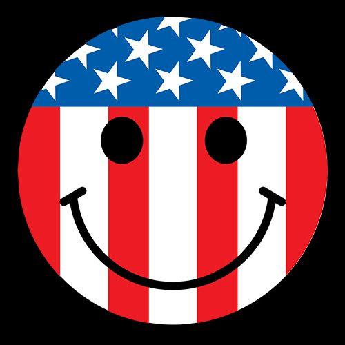USA Flag Smile Face T-Shirt product image 3