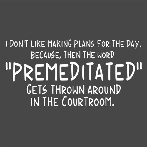 Donâ€™t Like Making Plans For The Day Word "Premeditated" product image 2