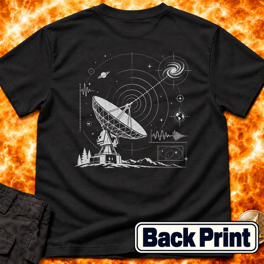 Radio Telescope Signals Back Print T-Shirt product image 3