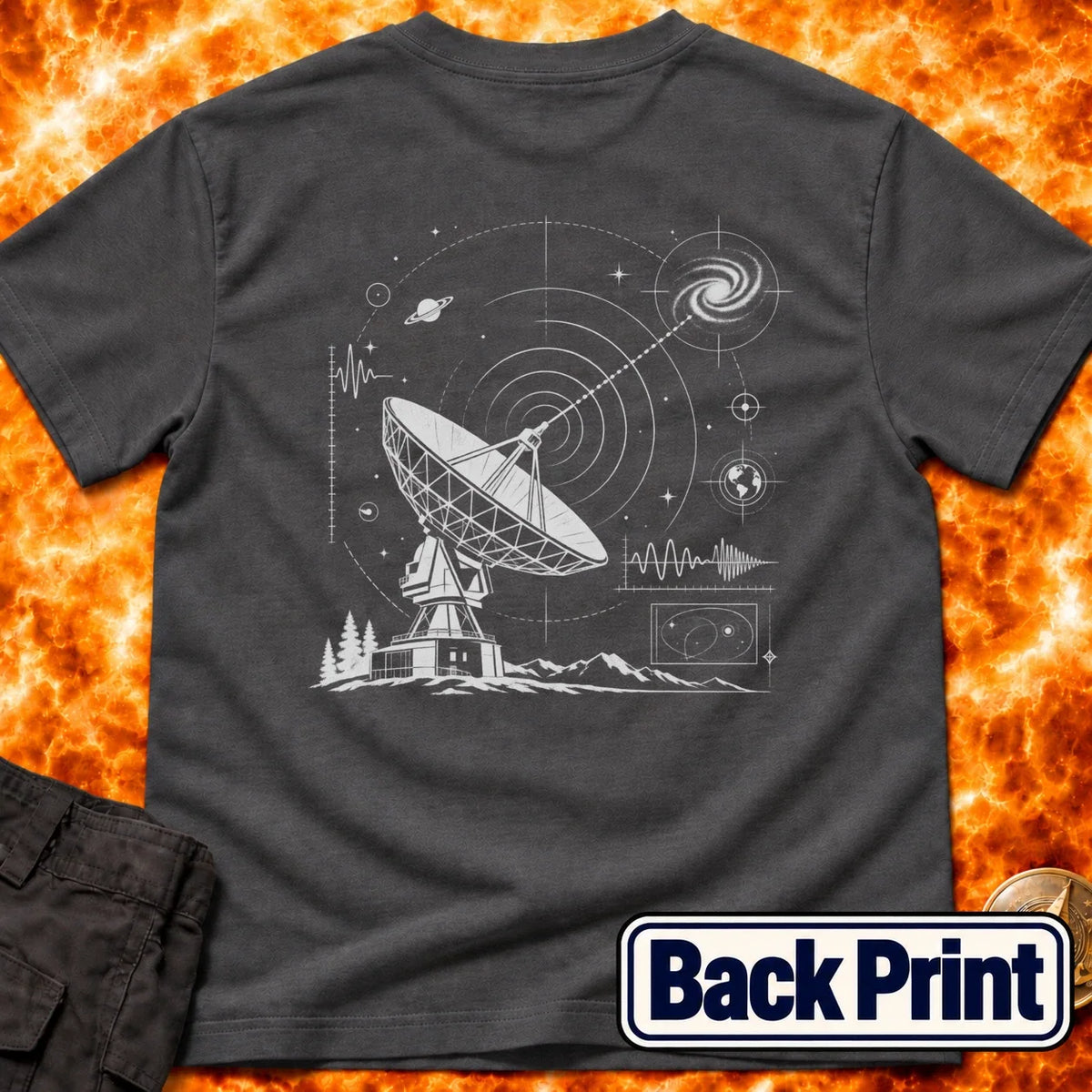 Radio Telescope Signals Back Print T-Shirt product image 5