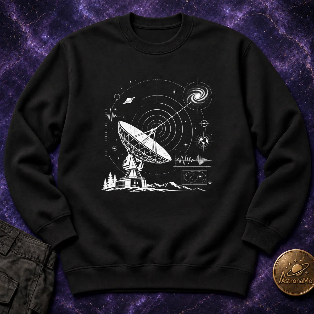 Radio Telescope Signals Crewneck Sweatshirt product image 3