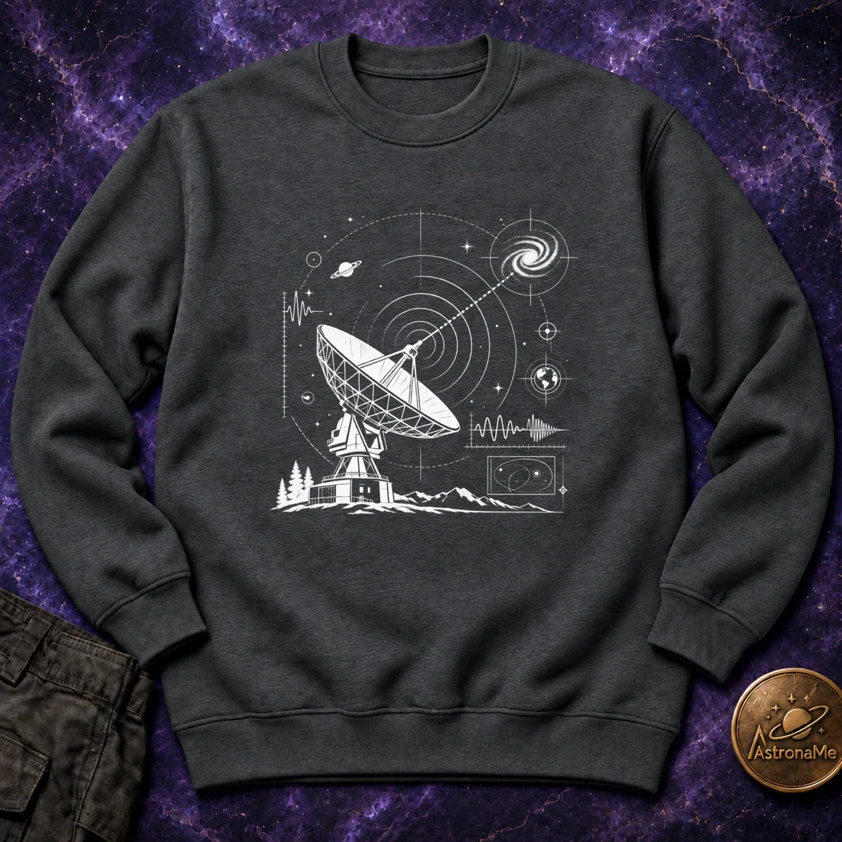 Radio Telescope Signals Crewneck Sweatshirt product image 2