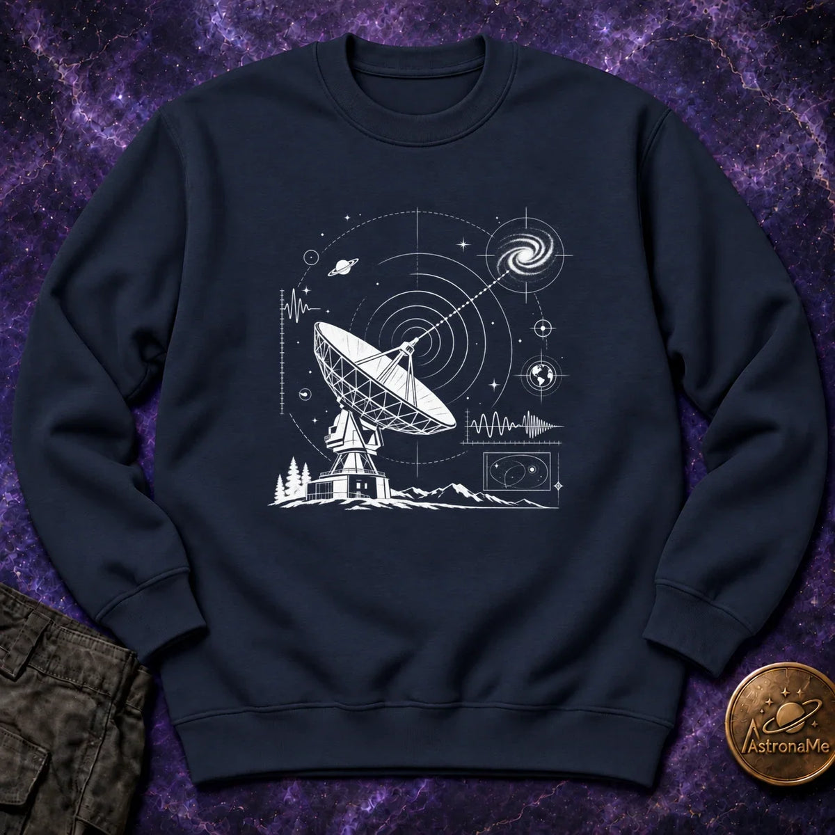 Radio Telescope Signals Crewneck Sweatshirt product image 1