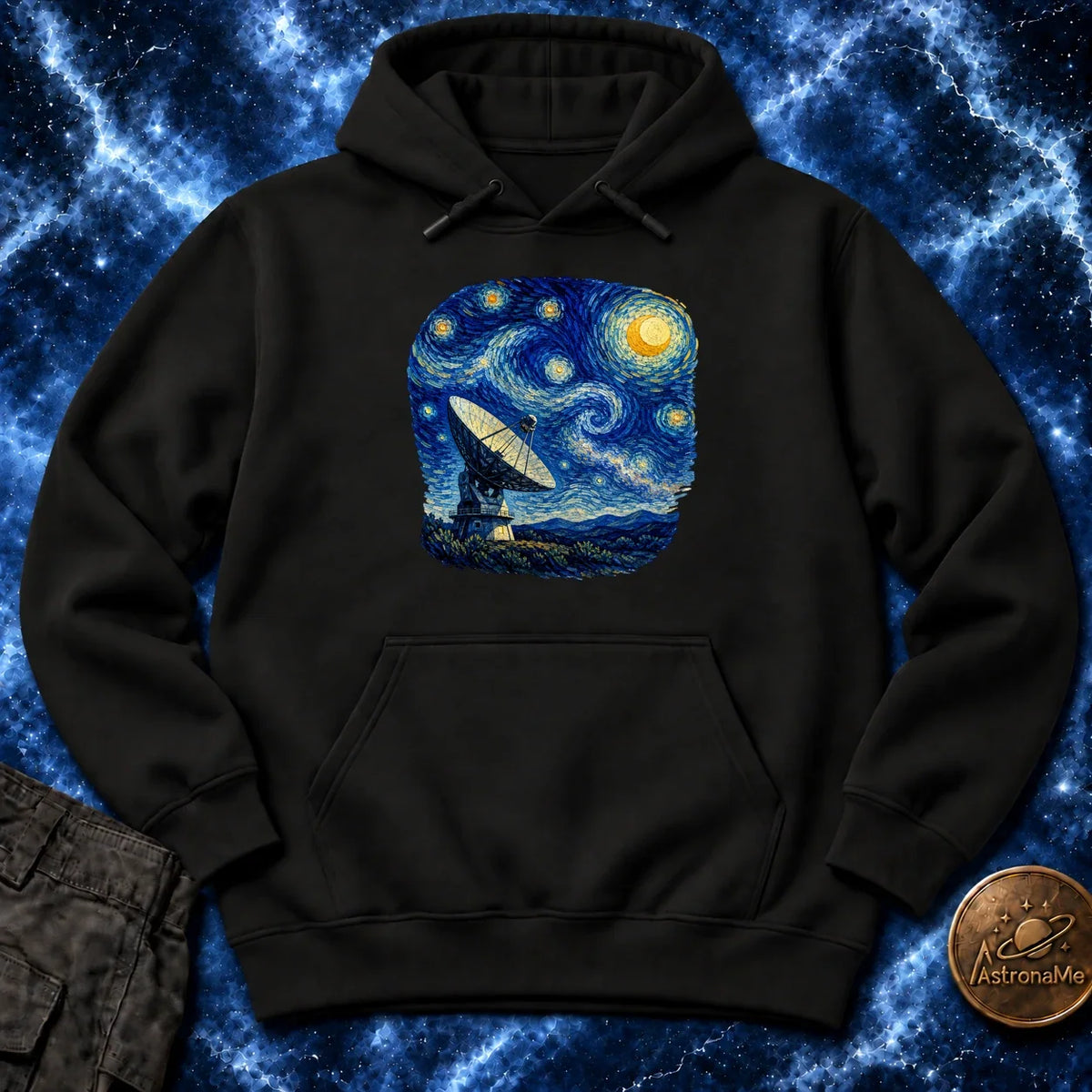 Radio Telescope Under A Living Sky Hoodie product image 1