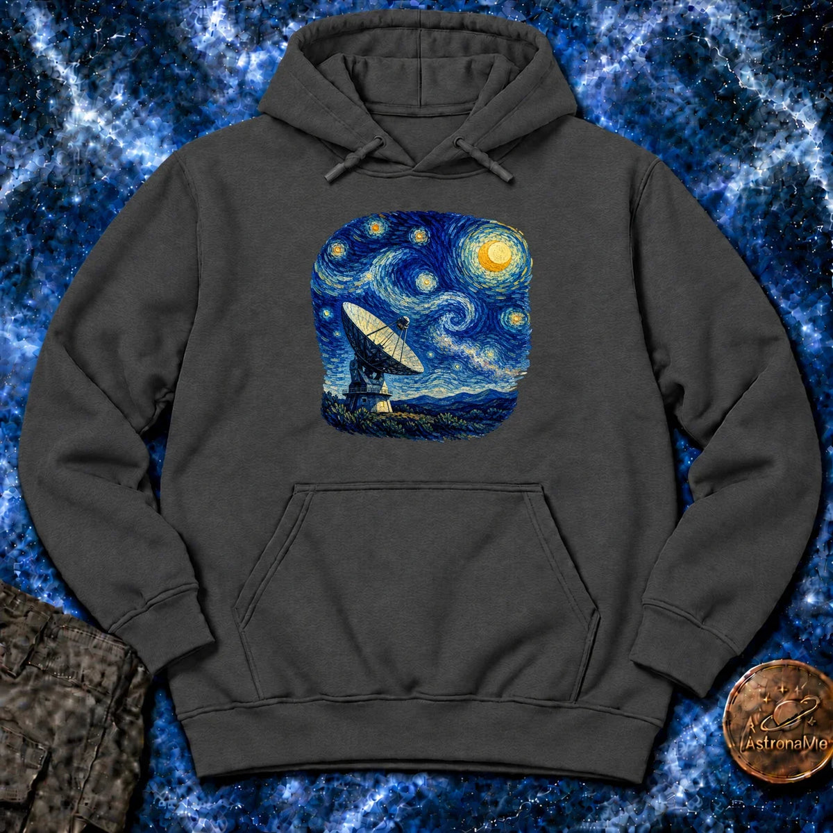 Radio Telescope Under A Living Sky Hoodie product image 2