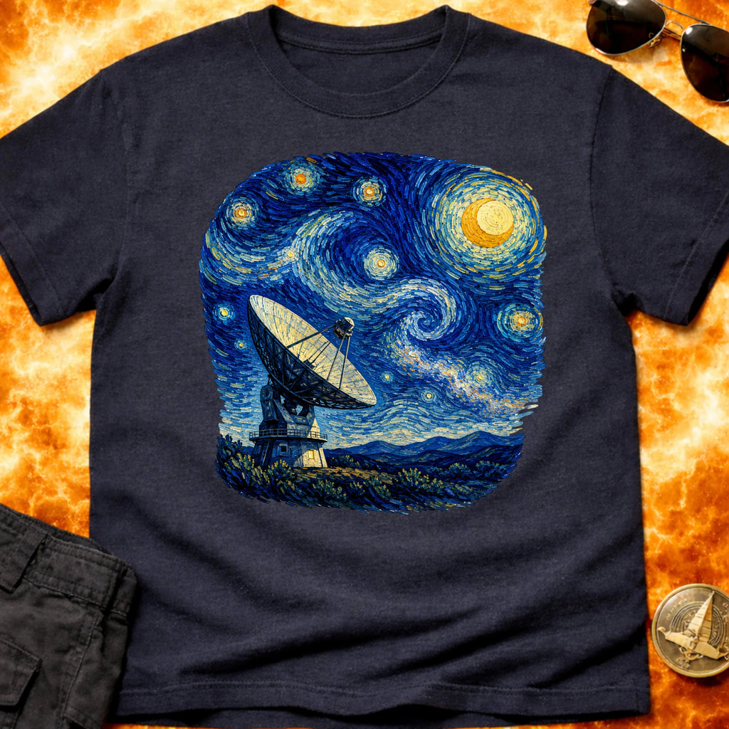 Radio Telescope Under a Living Sky T-Shirt product image 5