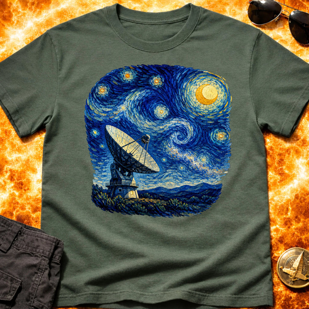 Radio Telescope Under a Living Sky T-Shirt product image 4