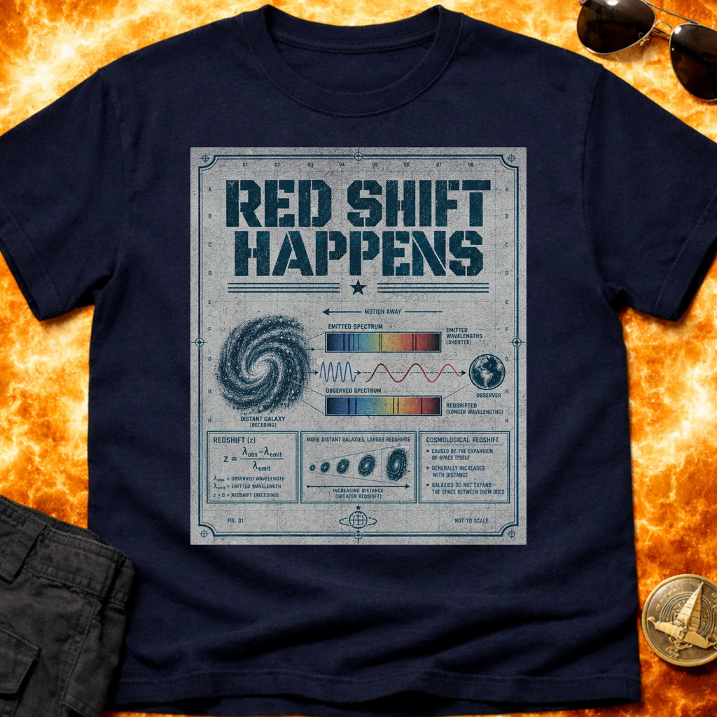 Red Shift Happens Schematic T-Shirt product image 1