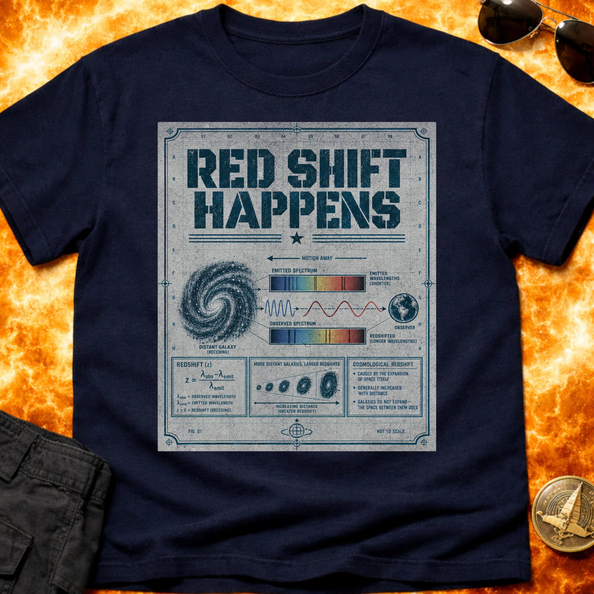 Red Shift Happens Schematic T-Shirt product image 1