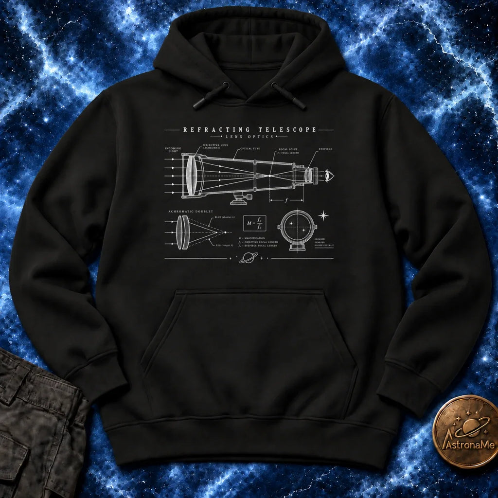 Refracting Telescope Schematic Hoodie product image 4
