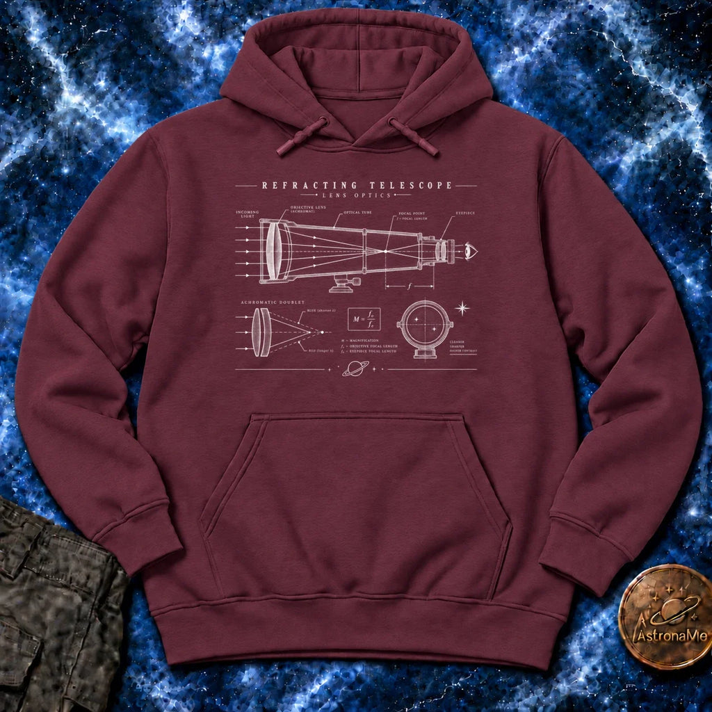 Refracting Telescope Schematic Hoodie product image 3