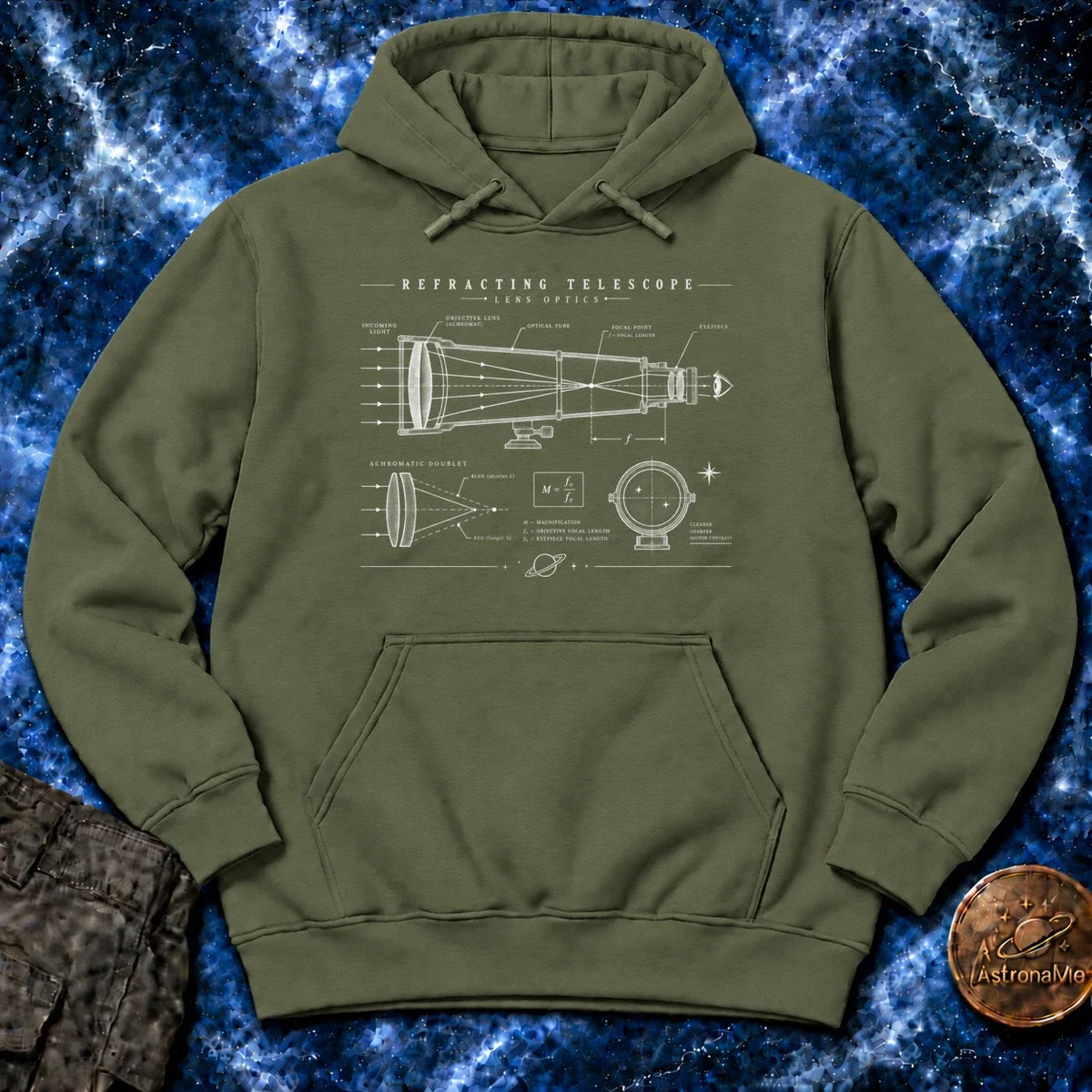 Refracting Telescope Schematic Hoodie product image 6