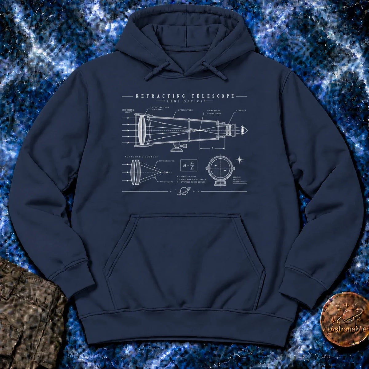 Refracting Telescope Schematic Hoodie product image 1