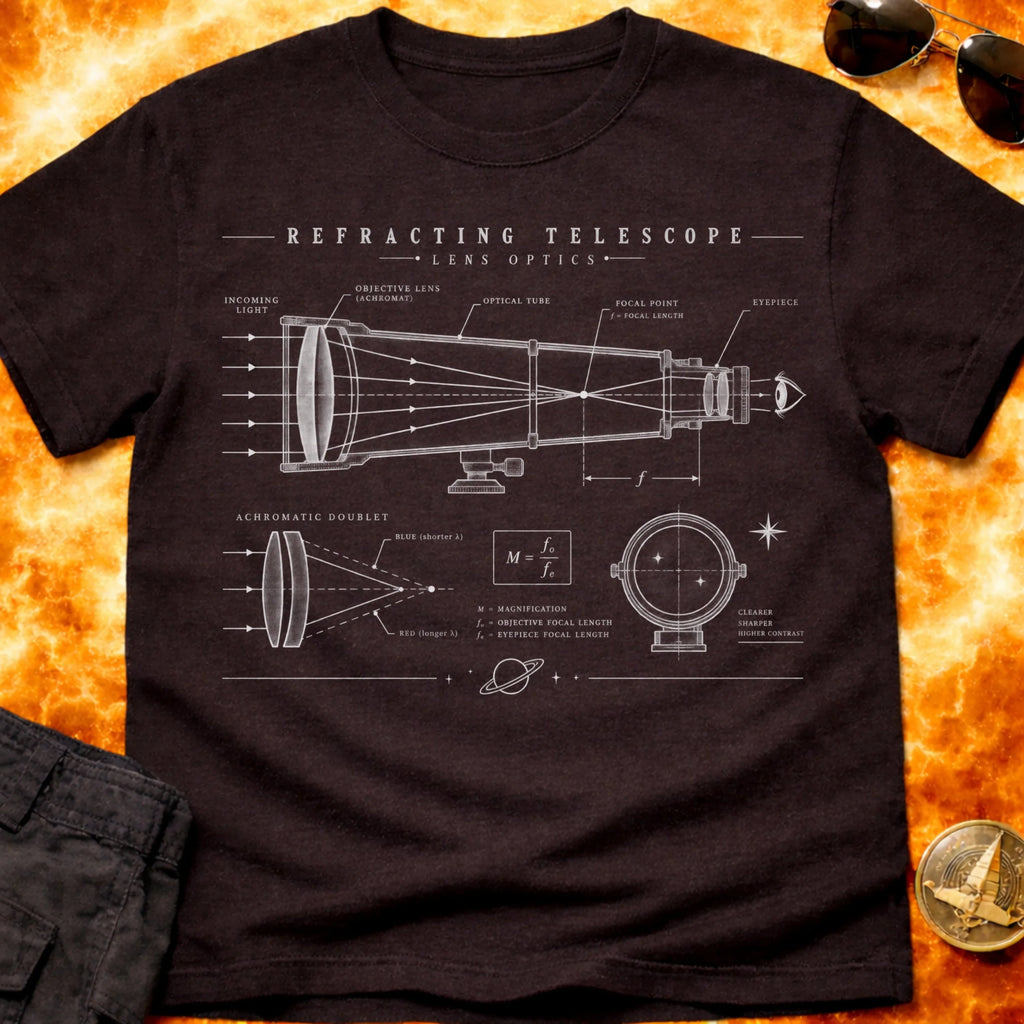 Refracting Telescope Schematic T-Shirt product image 4