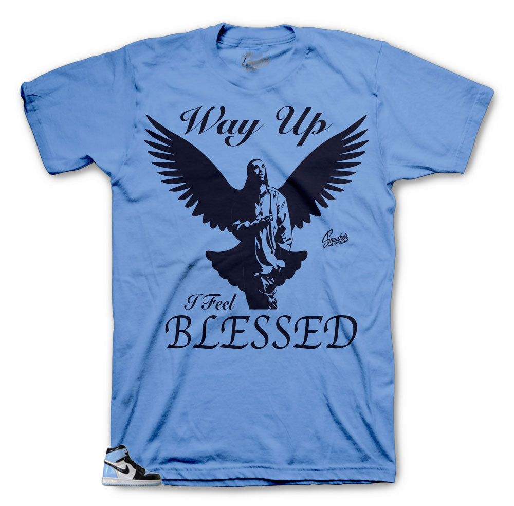 Retro 1 Uni Blue Patent Blessed Shirt