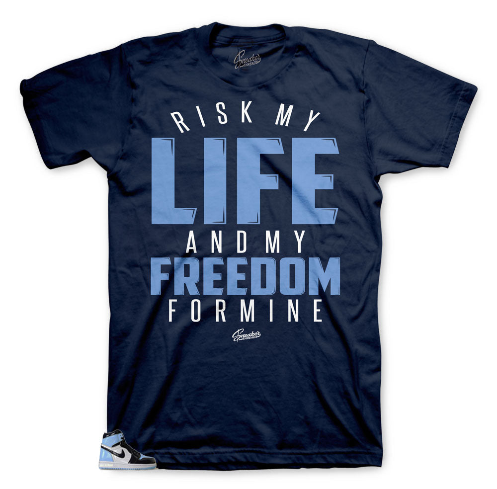 Retro 1 Uni Blue Patent My Life Shirt